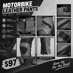 Motorcycle <b>Leather</b> Biker <b>Pants</b> Unisex Motor Racer Genuine <b>Leather</b> Winter <b>Plus</b> <b>Size</b> Printed Motorbike Rider <b>Pants</b> - Product Image 4