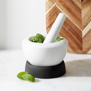Classic Marble Mortar And Pestle <b>Grinder</b> Set For Crushing <b>Herbs</b> Spices Garlic Ginger And Preparing Fresh Masalas - Product Image 2