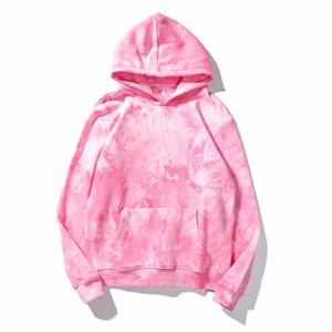 Sudadera con capucha oversize tie-dye unisex de forro polar, estilo streetwear, con bolsillo canguro y cordón, venta al por mayor, OEM, personalizada - Product Image 5