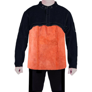 Veste de soudeur en cuir de vachette, résistante aux flammes, robuste, protection industrielle, protection corporelle, vêtements de travail pour la lutte contre les incendies - Product Image 2