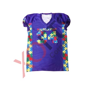 Autism Awareness High Quality Sublimated Custom Logos Breathable Anti-Bacterial Spandex/Polyester High Performance American - Product Image 1