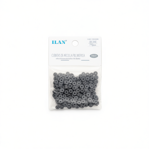 Perline a disco in argilla polimerica 6x1 mm grigie per la creazione di gioielli - Product Image 1