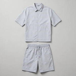 Wholesale Summer Men's Casual Shorts <b>Set</b> Plain Color Solid 100% Cotton Jersey Quick Dry Knitted Pocket Customized Logo <b>Twin</b> <b>Set</b> - Product Image 3