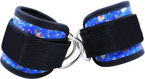 Sangle de cheville renforcée avec fixation par câble, en néoprène et nylon respirant, pour exercices de force des jambes - Product Image 6