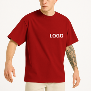 T-shirt surdimensionné avec logo personnalisé, grammage lourd 250-300 g/m², 100 % coton, épaules tombantes, T-shirt homme épais - Product Image 1