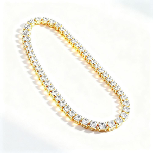 Luxury Moissanite Tennis Necklace Gold Finish <b>Iced</b> <b>Out</b> <b>Chain</b> Sparkling Stone Necklace Elegant Hip Hop Jewelry Unisex - Product Image 6