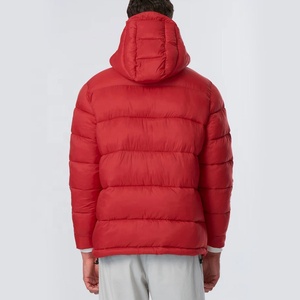 Veste matelassée à capuche pour homme, coupe ajustée, col montant, fermeture éclair, couleur unie, 100% polyester, parka d'hiver chaude - Product Image 4