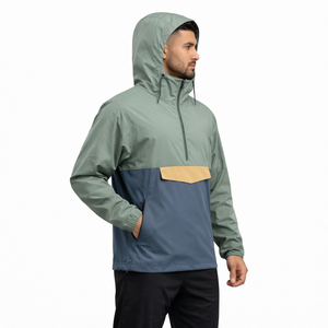 Chaqueta Impermeable con Cierre y Bloques de Color en Contraste, Chaqueta Impermeable Plegable, Chaqueta Softshell Impermeable para Hombre - Product Image 3