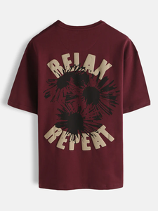 เสื้อยืดโอเวอร์ไซส์ผู้ชายสุดเทรนดี้ ลายโลโก้พิมพ์นูน ดีไซน์พัฟพริ้นท์ ผ้าคอตตอนผสมเนื้อหนา สไตล์สตรีทแวร์แนวอเมริกัน - Product Image 5