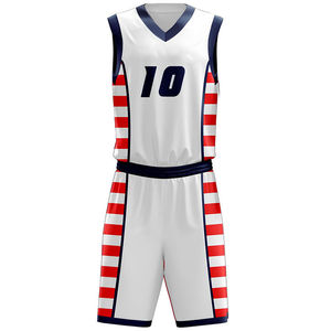 Youth Basketball Team Wear Personalized Number Logo Printed Jersey Set Wholesale Custom Label - Product Image 1