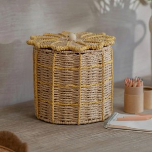 Panier en jonc de mer classique en forme d'agrumes, élégant panier de rangement pour le linge, les couvertures et l'organisation de la maison - Product Image 1