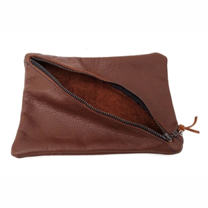 Pochette en cuir pour femme, faite à la main, petite pochette de poignet, organiseur de cosmétiques polyvalent, sac de transport quotidien élégant, pochette d'usine - Product Image 4