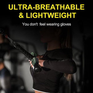 Gants de fitness pour la musculation, antidérapants, absorbant les chocs, en néoprène, avec grip rembourré, respirants, à doigts courts - Product Image 3