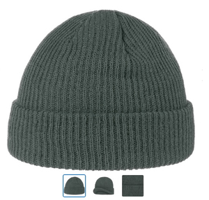 Gorro de Punto Negro Unisex, Color Sólido, Gorro de Invierno Informal para Esquí, Diseño Ajustado, Material Acrílico - Product Image 2