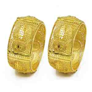 Wholesale 14K18K24K Dye Gold Plated Dubai Style Arabic <b>Bridal</b> Kada Jewelry Openable Kada Bangle Brass Fashion Bangle Oro Joyeria - Product Image 1