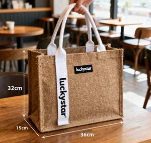 Sac de courses en toile de jute écologique avec laminage imperméable - Product Image 6