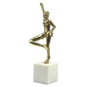 36cm H X 8cm W X 12cm L Golden <b>Figurative</b> Sculpture Dancer Aluminium Base Modern Artistic Handmade Eco-Friendly Tabletop Decor - Product Image 4