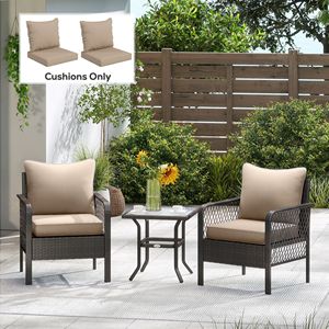 Set di 4 Cuscini Beige per Sedie da Esterno con Seduta e Schienale, Resistenti allo Sbiadimento - Product Image 2