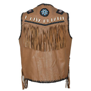High Quality Custom Men's Fashion Vintage Motorcycle Suede Leather Vest Loose High Metal Hooks Closing Sleeveless Leather Vest - Product Image 2