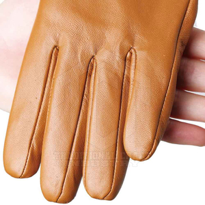 Tan Brown PU Thermal <b>Gloves</b> <b>for</b> Men <b>Women</b> Full Finger Long Cuff Soft Winter Fashion Dress <b>Gloves</b> Faux Fur Lining Punk Style - Product Image 6