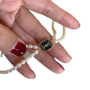 2025 Light Luxury 14K Gold Plated Fine Jewelry Set Freshwater <b>Pearl</b> <b>and</b> Black Agate <b>Earrings</b> <b>Necklace</b> Bracelet for Women - Product Image 5