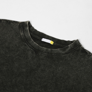 Camiseta de mujer OEM con lavado ácido, estampado personalizado, algodón pesado ecológico, corte holgado, estilo vintage casual de verano, oversize - Product Image 3