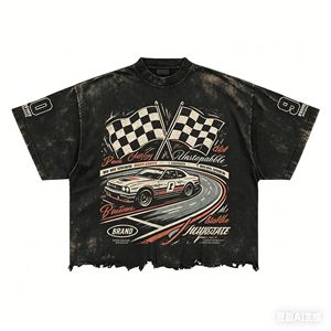Camiseta Gráfica Vintage Oversize Personalizada con Efecto Desgastado, Ligera de Poliéster, Estilo Urbano, Ajuste Holgado, de Secado Rápido para Hombre - Product Image 4