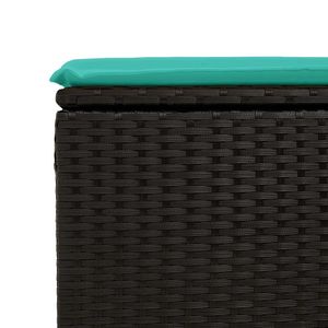 Ensemble de canapés de jardin de taille moyenne en rotin PE noir avec acier thermolaqué, mobilier d'extérieur élégant - Product Image 5