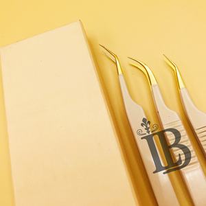 Pince à cils de style nouveau, pince à cils en vison, boîte de pince à cils, boîte de carte à pointe dorée, pince à cils durable en acier inoxydable - Product Image 2