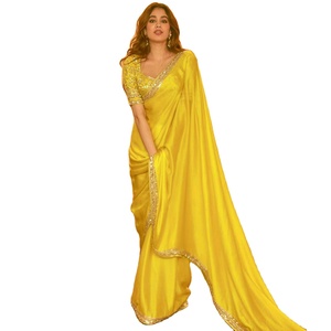 Bollywood Hermosa seda Banglory con Secuencia bordado trabajo Saree - Product Image 1