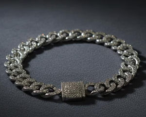 สร้อยข้อมือเงินแท้ 925 แบบ Cuban Link ประดับเพชร VVS Moissanite สไตล์ Iced Out เหมาะสำหรับทุกเพศทุกวัย สวมใส่ในงานปาร์ตี้แนวฮิปฮอป - Product Image 3