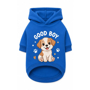 WATZY SPORTS Sweat à capuche bleu pour chien, imprimé chiot de dessin animé Good Boy, vêtements pour animaux de compagnie unisexe - Product Image 2