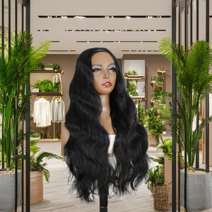 OME Hair 12-30 Inches Transparent for Lace Body Wave 100% Virgin Remy Human Hair Silky Soft Handmade Long Natural <b>Black</b> <b>Wig</b> - Product Image 1