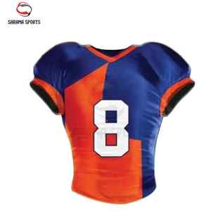 ชุดอเมริกันฟุตบอลที่สวมใส่สบาย พร้อมเสื้อและกางเกงขาสั้นพิมพ์ลายโลโก้ปักแบบซับลิเมชั่น อุปกรณ์ฟุตบอลที่ทันสมัย - Product Image 3