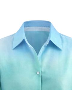 เสื้อเชิ้ตผู้หญิงแขนยาวสีฟ้าไล่เฉดสีม่วงแบบสั่งทำพิเศษ เสื้อเชิ้ตทำงานลำลอง ผู้ผลิตเสื้อผ้า OEM แบบกำหนดเอง - Product Image 5