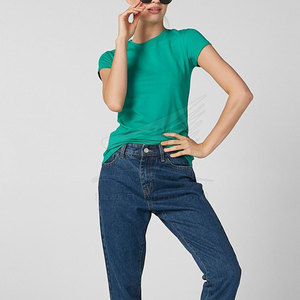 T-shirt décontracté pour femme en coton 100% de haute qualité, avec logo personnalisé, tissu en toile respirant, meilleur prix pour la vente en ligne - Product Image 2