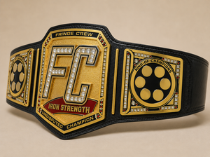 Ceinture de championnat Aero FC Fringe Crew plaquée or, décorée de strass, avec boucle à plaque robuste et impression de lettres - Product Image 2