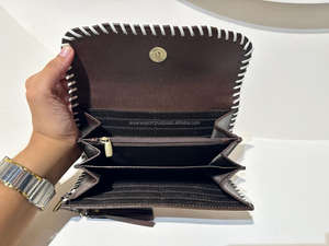 Cartera de cuero para mujer, billetera occidental con flores turquesa, Cartera de mano de piel de vaca, gran oferta, carteras con borlas de cuero genuino - Product Image 5