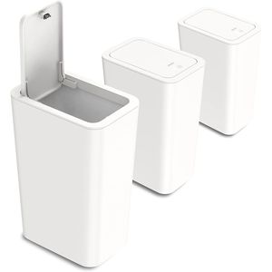 Paquete de 3 Botes de Basura Pequeños de 10L/2.6 Galones con Tapa Abatible, Bote de Basura para Baño, Cocina y Dormitorio en Varios Colores - Product Image 1