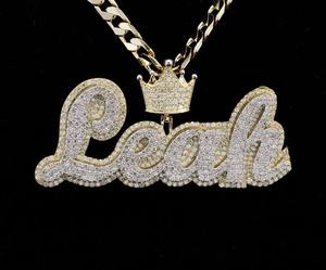 Custom 925 Sterling Silver Hiphop Jewelry Iced Out Charm Pendant with Moissanite <b>Name</b> <b>Chain</b> Personalized Gift for Men - Product Image 1