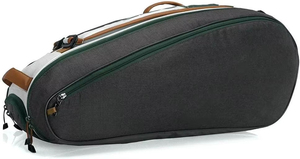 White Nylon Tennis Racket Bag 30-40L Zipper Closure Waterproof Sports <b>Backpack</b> With <b>Brown</b> Straps - Product Image 2