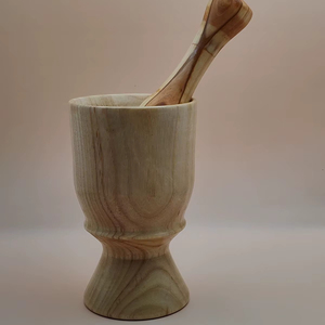 Kitchen Essential Wooden Mortar And Pestle Tool For <b>Grinding</b> Fresh Spices Herbs And Preparing Homemade <b>Pastes</b> - Product Image 1