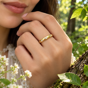 Bague en or jaune 14 carats à trois pierres en diamant naturel taille brillant certifiée HRD, plaquée rhodium, tendance, pour soirée, clarté VS1 - Product Image 4