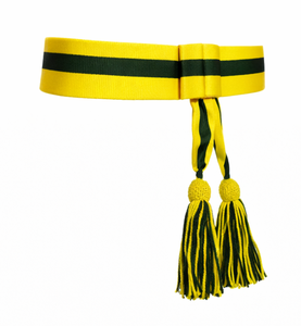 Ceinture de cérémonie à rayures jaunes et vertes, accessoire décoratif pour uniforme formel et tenue de cérémonie, idéal pour événements et défilés - Product Image 2