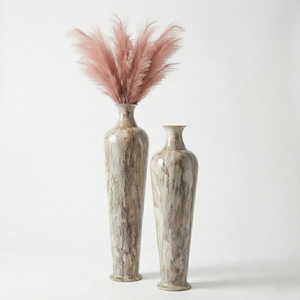 Juego de jarrones de metal de lujo para suelo, con acabado martillado, urnas decorativas para decoración de interiores de hogares modernos, juego de jarrones altos de alta gama. - Product Image 3