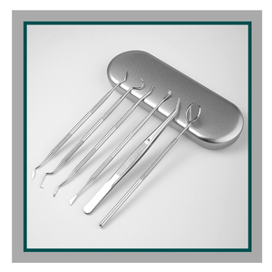 Kit de Instrumentos Quirúrgicos Dentales de Alta Calidad de 6 Piezas, Incluye Raspador de Dientes, Espejo Bucal, Sonda, Herramientas de Desincrustación con Empaque OEM - Product Image 6