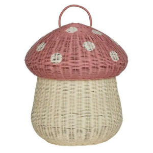 Panier de rangement pour jouets en rotin décoratif avec couvercle, pour chambre d'enfant, crèche, panier de rangement mignon pour la maison, OEM ODM - Product Image 6