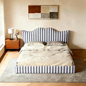 Base de lit en bois massif de haute qualité au design moderne, avec tête de lit capitonnée, pour chambre à coucher, disponible en taille Queen et King - Product Image 2