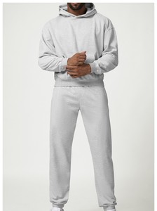 Ensemble sweat à capuche et pantalon de jogging décontracté pour homme avec poche kangourou – Survêtement deux pièces ample et décontracté – Vente en gros - Product Image 5