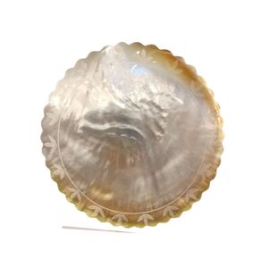 Plato de Nácar de Concha de Ostra con Corte Floral Largo de 13cm, 15cm, 24cm, 30cm, con Reflejo Brillante para Decoración de Cena - Product Image 1